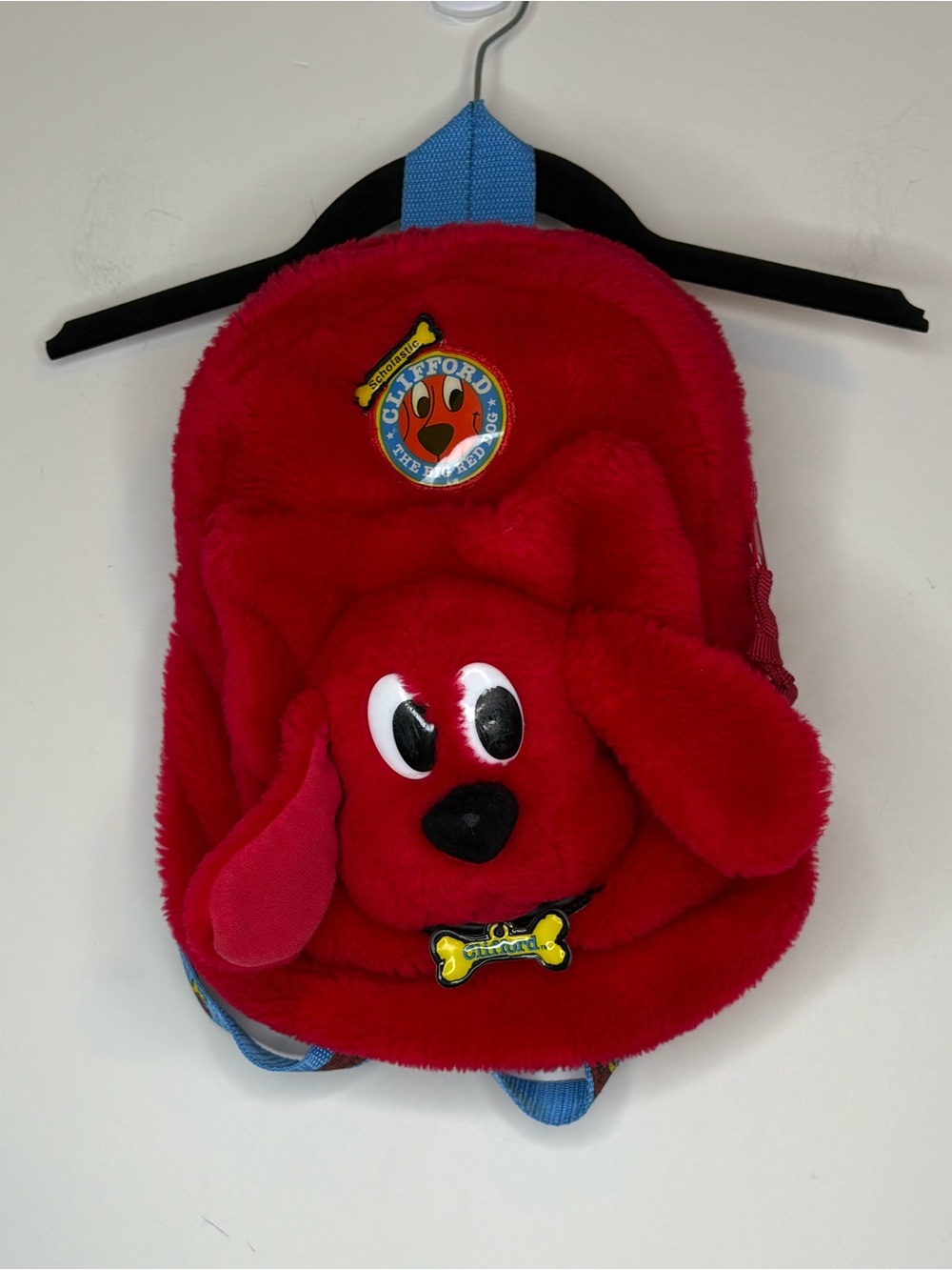 2001 Vintage Clifford The Big Red dog  Kids Scholastic Plush Backpack - Red